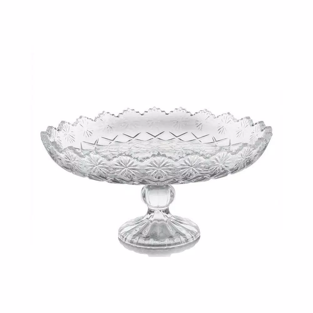 Gibson Home Jewelite 11.5 in. Clear Glass Footed Cake Stand