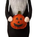 Glitzhome 28 in. Halloween Fabric Gnome Standing Decor with Posable Hat and Faux Fur Beard thumbnail 5