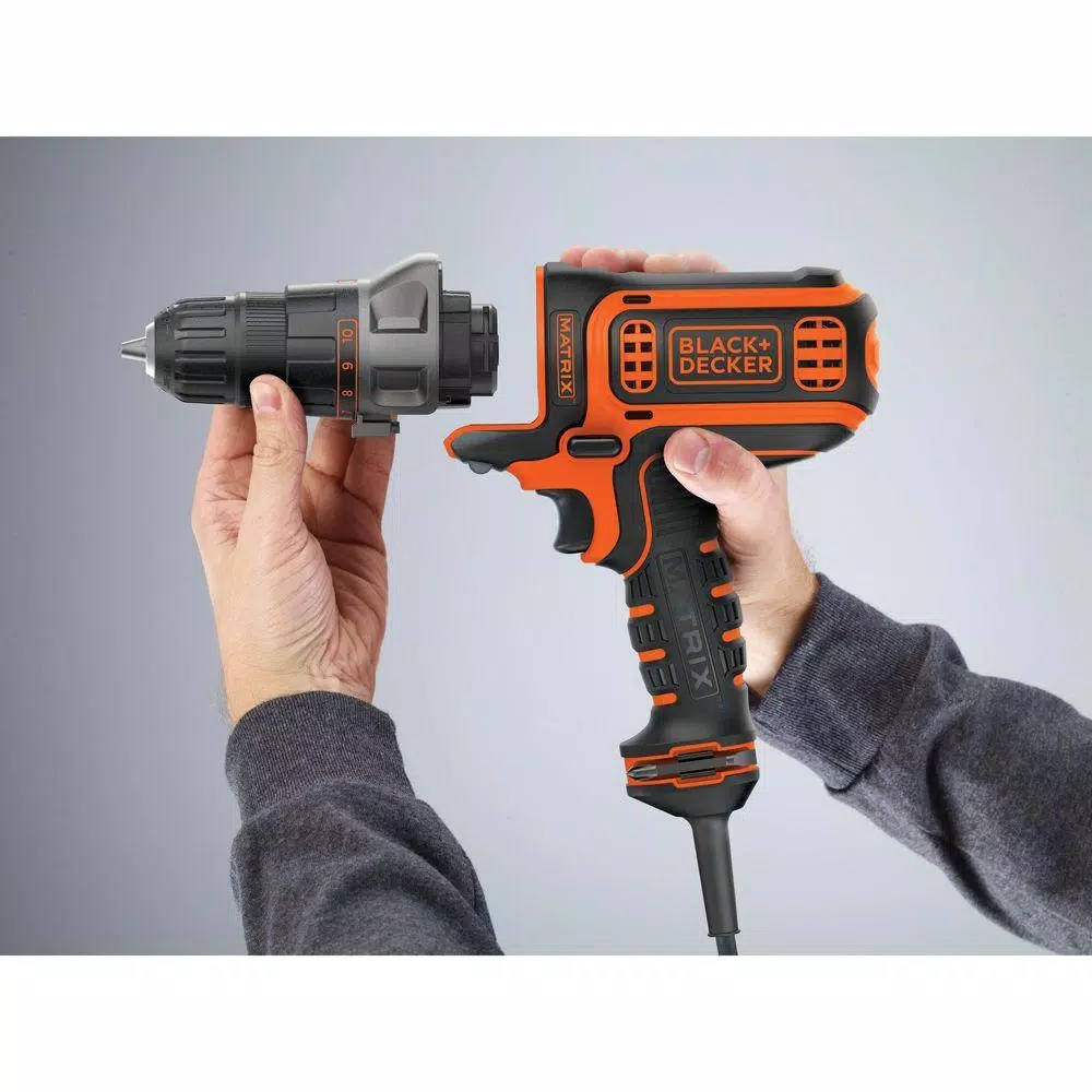 BLACK+DECKER Matrix 4 Amp 3/8 in. Corded Drill and Driver with Quick Connect System