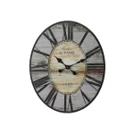 3R Studios Distressed Grey Wood Oval Wall Clock - French Country Cottage Style thumbnail 1