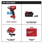 Milwaukee M18 FUEL ONE-KEY 3/8 in. Compact Impact Wrench Kit w/ (2) 5.0 Ah Batteries & Charger thumbnail 2