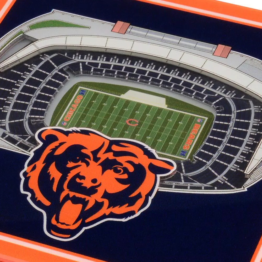 YouTheFan NFL Chicago Bears StadiumViews 3D Acrylic Coasters - Soldier Field Replica