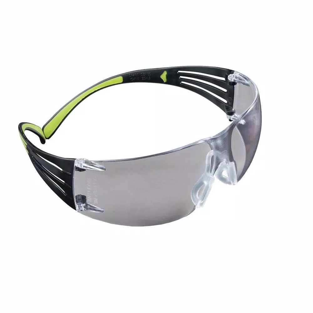 3M SecureFit 400 Series Safety Eyewear, Black/Neon Green, Anti-Fog, 3-Pack