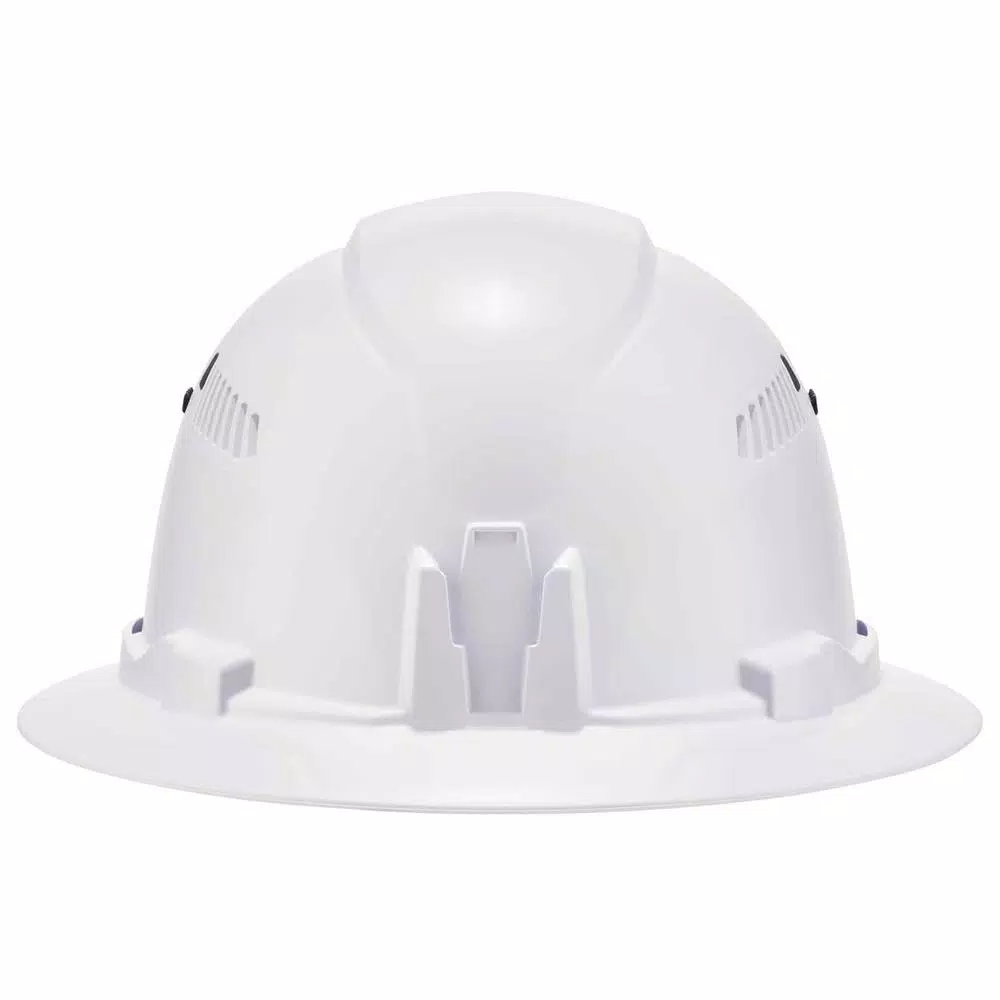 Ergodyne Skullerz 8973 Class C Full Brim Vented Hard Hat with Ratchet Suspension - White
