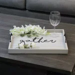 Elegant Designs Gather Gray Wash Decorative Wood Serving Tray with Black Metal Handles thumbnail 8