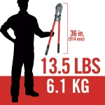 RIDGID 36 in. Model S36 Heavy-Duty Bolt Cutter with Hardened Alloy Steel Jaws thumbnail 6