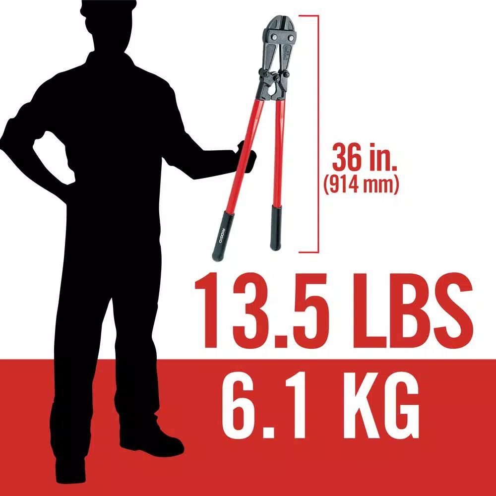 RIDGID 36 in. Model S36 Heavy-Duty Bolt Cutter with Hardened Alloy Steel Jaws