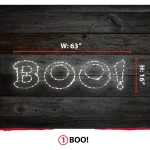 Haunted Hill Farm 63 in. x 16 in. LED Boo Sign Halloween Light, Indoor/Outdoor Weather Resistant Decor thumbnail 5