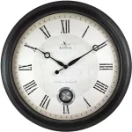 FirsTime Adair 24 in. Round Wall Clock with Pendulum - Oil Rubbed Bronze thumbnail 2