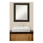 Amanti Art Signore 20.5 in. W x 24.5 in. H Rectangular Bronze Framed Bathroom Vanity Mirror thumbnail 5