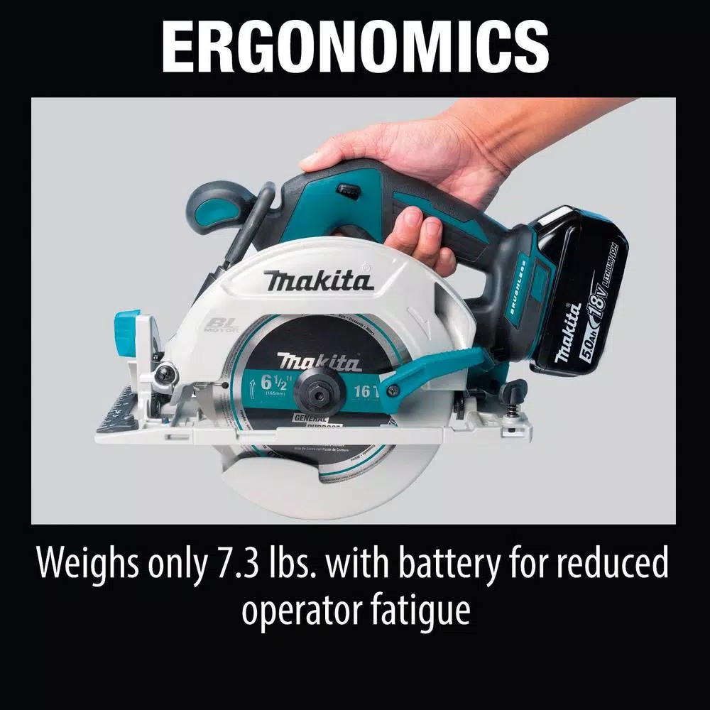 Makita 18V LXT Brushless 6-1/2 in. Cordless Circular Saw Kit with 5.0Ah Battery & Charger