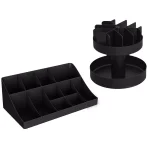 Mind Reader Black Coffee Condiment and Snack Organizer Station with Lazy Susan thumbnail 1