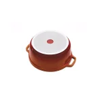Hercules 4 Qt. Round Cast Aluminum Nonstick Dutch Oven with Lid, Orange thumbnail 2