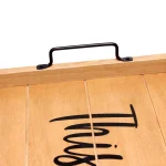 Elegant Designs Natural Wood Decorative Serving Tray with Black Metal Handles -  thumbnail 4