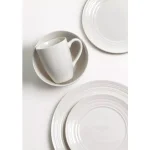 THOMSON POTTERY Ripple 16-Piece Off White Stoneware Dinnerware Set, Service for 4 thumbnail 2