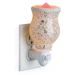 Candle Warmers Etc Reflection 5.7 in. Pluggable Fragrance Warmer - Silver Glass Mosaic thumbnail 3