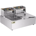VIVOHOME 20.7 Qt. Stainless Steel Dual Basin Electric Deep Fryer, 5000W with 2 Removable Baskets thumbnail 1
