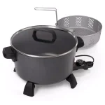 Presto 10 Qt. Black Kitchen Kettle XL Multi-Cooker and Deep Fryer with Tempered Glass Cover thumbnail 1