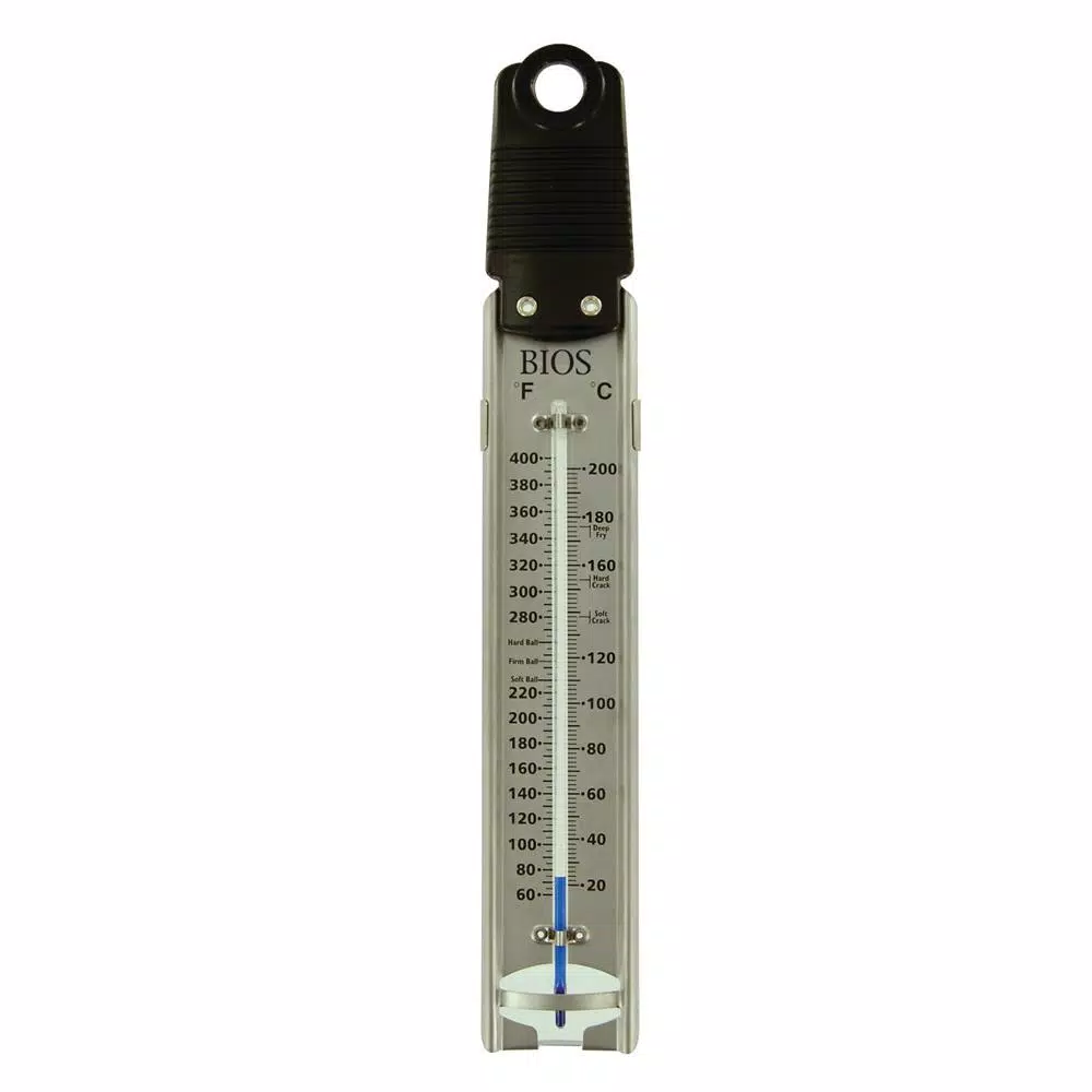 Unbranded Stainless Steel Candy Thermometer with Adjustable Pan Clip, 20°C to 200°C