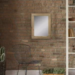 Stonebriar Collection Stonebriar Rectangle Worn Wood Wall Mirror, Brown Wood Frame, 18.11 x 24.16 in thumbnail 6