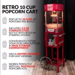 Nostalgia Retro Red Popcorn Cart with 2.5 oz. Kettle and Lighted Interior, 300W thumbnail 2