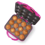 HOLSTEIN HOUSEWARES Holstein 1200W Magenta Non-Stick 12-Piece Cupcake Maker thumbnail 3