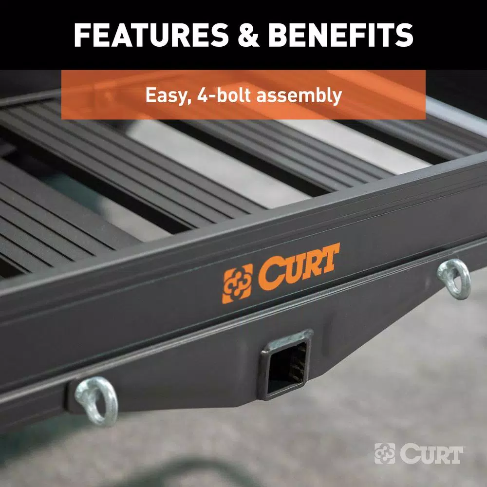 CURT 500 lb. Capacity Aluminum Basket Style Hitch Cargo Carrier, 2 in. Receiver, 49 in. x 22 in.