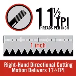 RIDGID 1 in. OO-R NPT Right-Hand 11-1/2 TPI Alloy Die Head thumbnail 11