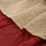 Glitzhome 48 in. Faux Burlap Christmas Tree Skirt - Red and Brown Striped Holiday Decor thumbnail 2