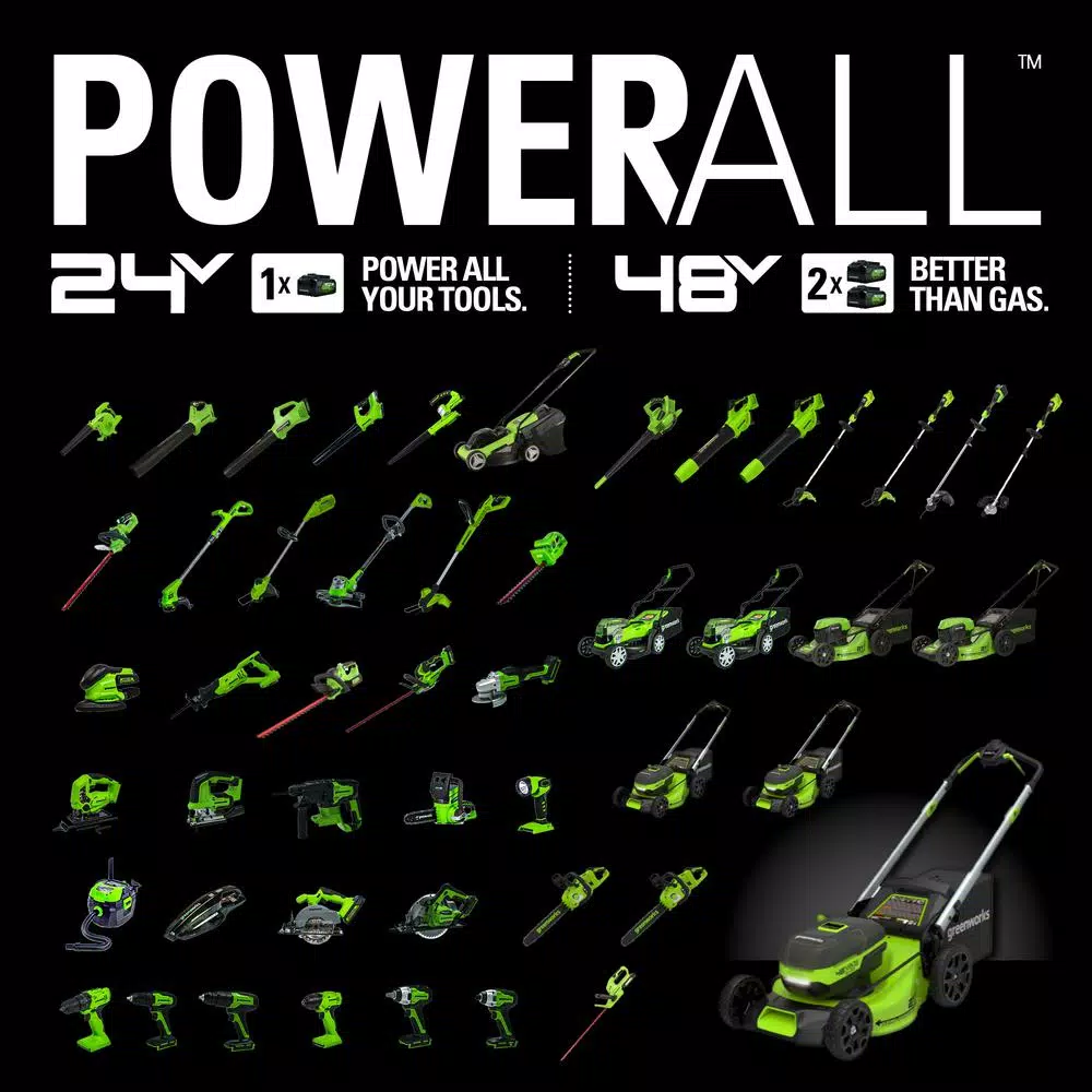 Greenworks 24V Cordless Handheld Blower and Vacuum, 90 MPH, 180 CFM, Tool Only