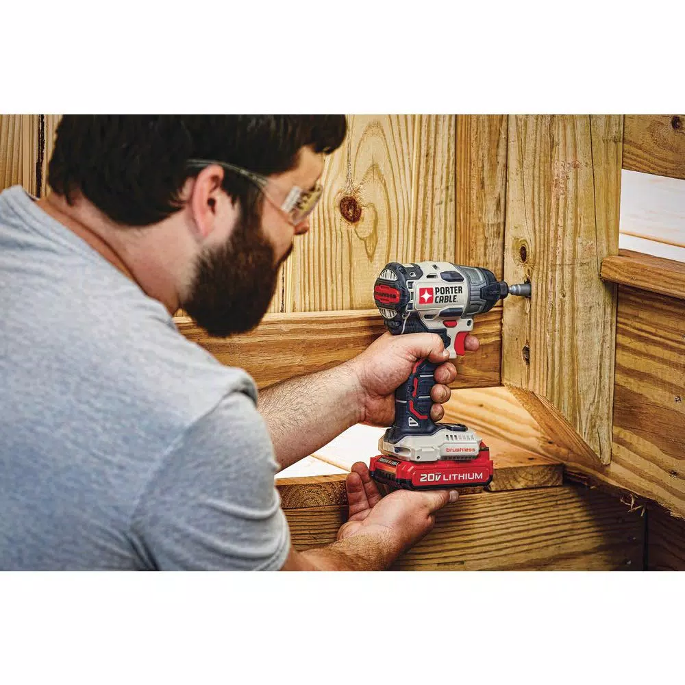 Porter-Cable 20V MAX Brushless Cordless 1/4 in. Impact Driver Kit with 2 1.5 Ah Batteries and Charger