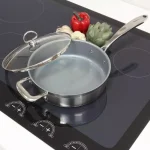 Chantal Induction 21 Steel 10 in. Stainless Steel Ceramic Nonstick Skillet with Glass Lid, Brushed Stainless Steel thumbnail 3
