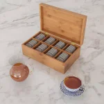 Classic Cuisine 8-Compartment Bamboo Tea Box Storage Organizer thumbnail 4