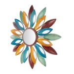 StyleWell Sunburst Art Deco Multi-Colored Metal Accent Mirror, 25.5 in. Diameter thumbnail 6