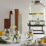 Unbranded Mason Craft and More 6-Piece Glass Beverage Dispenser Set with Metal Rack and 16 oz. Mugs thumbnail 7