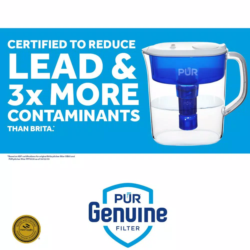 PUR Ultimate 11-Cup Water Pitcher with Lead Reduction Filter and CleanSensor LED