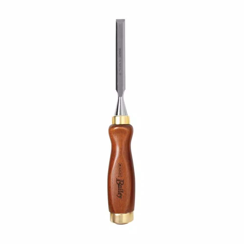 Stanley Bailey 5-Piece Chisel Set with Hardwood Handles and Leather Pouch