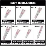 Milwaukee 61-Piece SAWZALL Metal Cutting Reciprocating Blade & SHOCKWAVE Impact Driver Bit Set thumbnail 3
