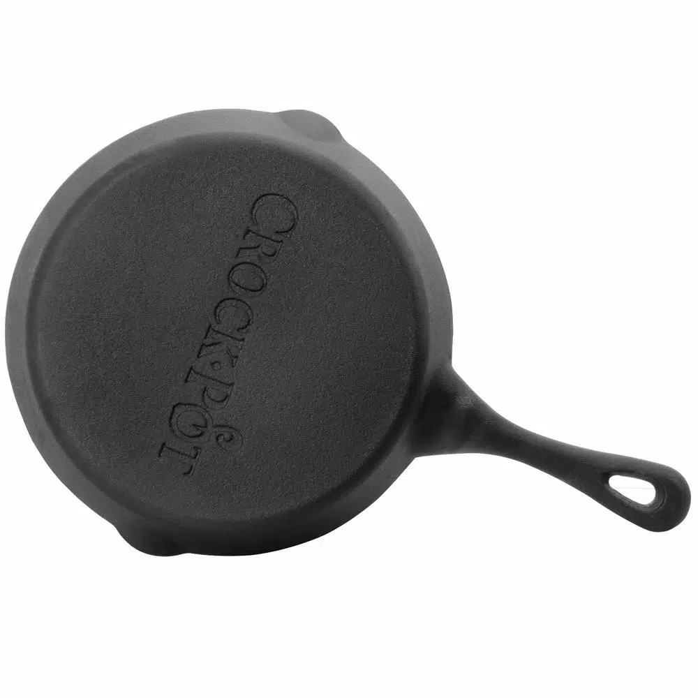 Crock-Pot Crock Pot Artisan 8 in. Cast Iron Skillet with Pour Spout, Flat Black