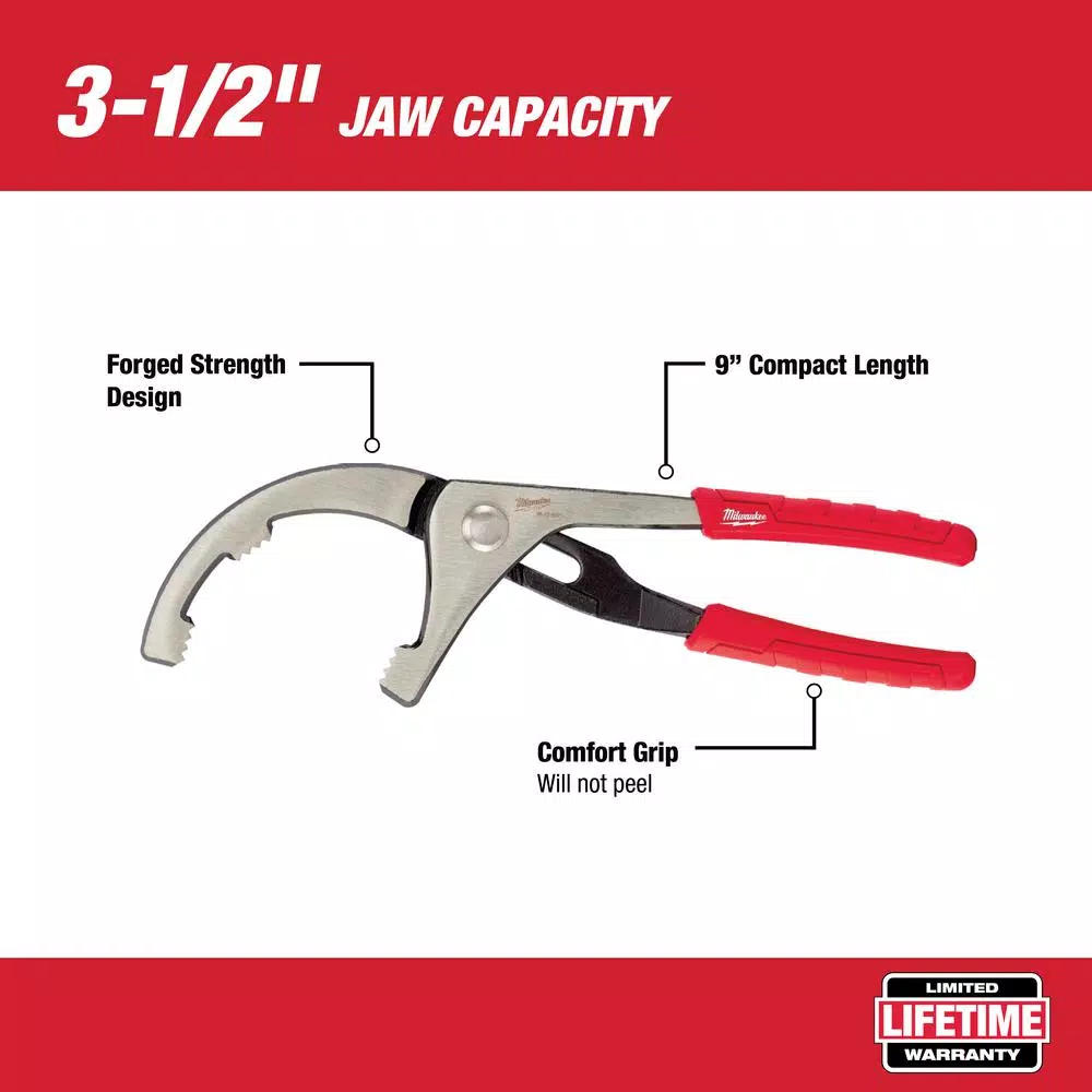 Milwaukee PVC and Oil Filter Pliers, 9 in.