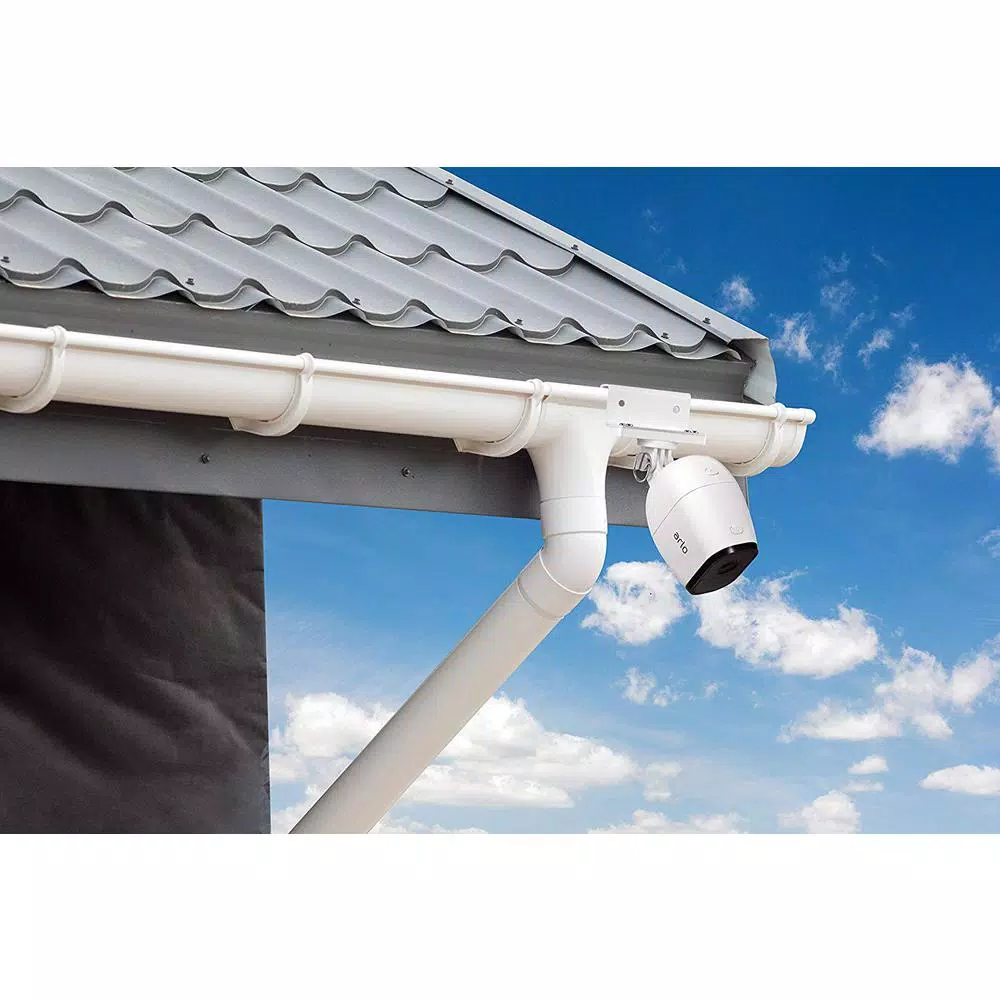 Wasserstein Weatherproof Gutter Mount for Arlo Pro, Ultra, Go, and Essential Cameras (White)