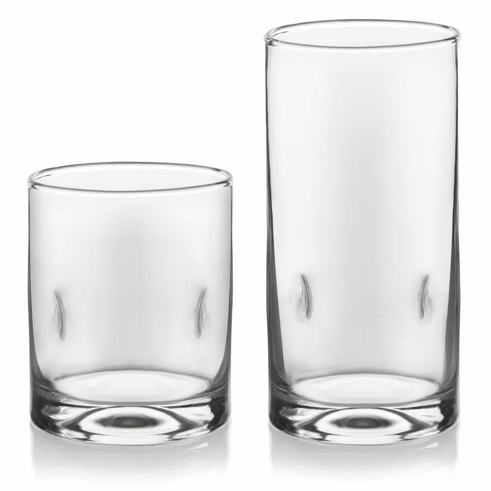 Libbey Impressions 16-Piece Glassware Set, Clear Cooler and Rocks Glasses