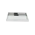LITTON LANE 20 in. Square Modern Silver Decorative Mirror Tray with Polished Aluminum Exterior thumbnail 6