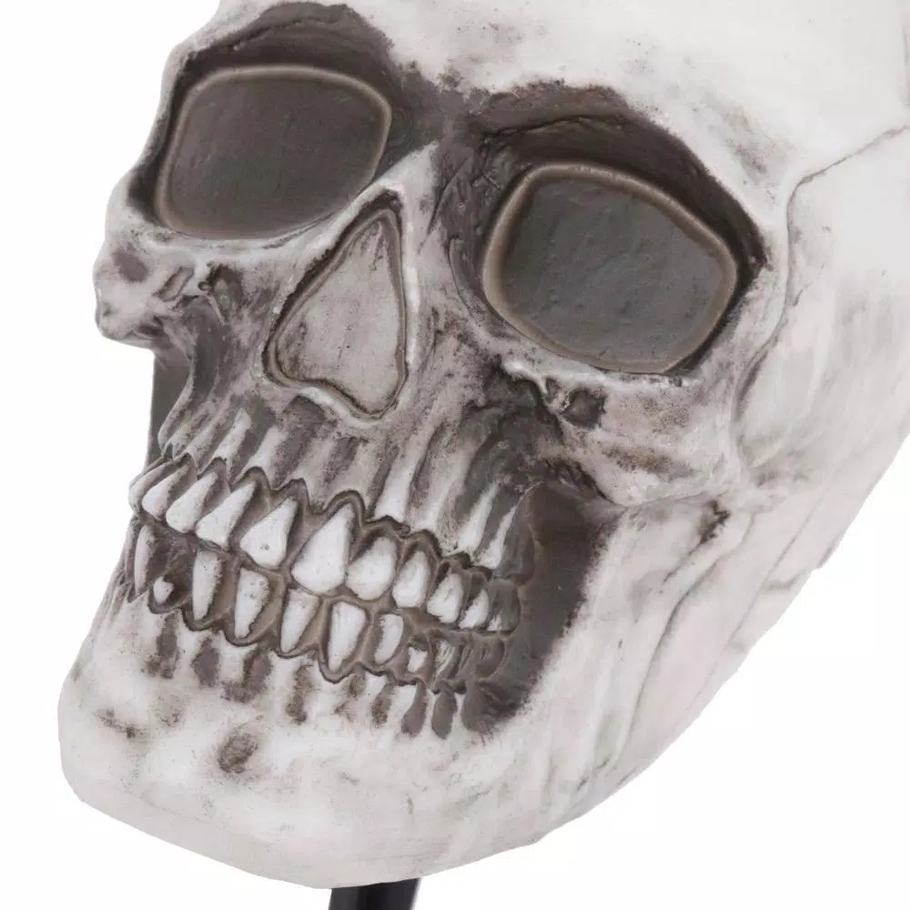 Home Accents Holiday 14.5 in. LED Scary Skull Pathway Markers with Sound and Timer (4-Pack)