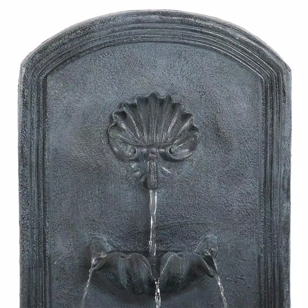 Sunnydaze Decor Seaside Lead Electric Powered Outdoor Wall Fountain, Coastal Shell Design