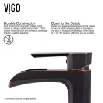 VIGO Niko Single Hole Vessel Bathroom Faucet with Pop-Up Drain, Antique Rubbed Bronze thumbnail 4
