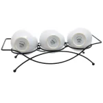 GIBSON elite Splendid Grace White Ceramic Divided Serving Set with Metal Rack (5-Piece) thumbnail 2
