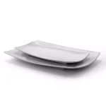 Gibson Elite Gracious 2-Piece White Ceramic Rectangular Serving Platter Set thumbnail 3