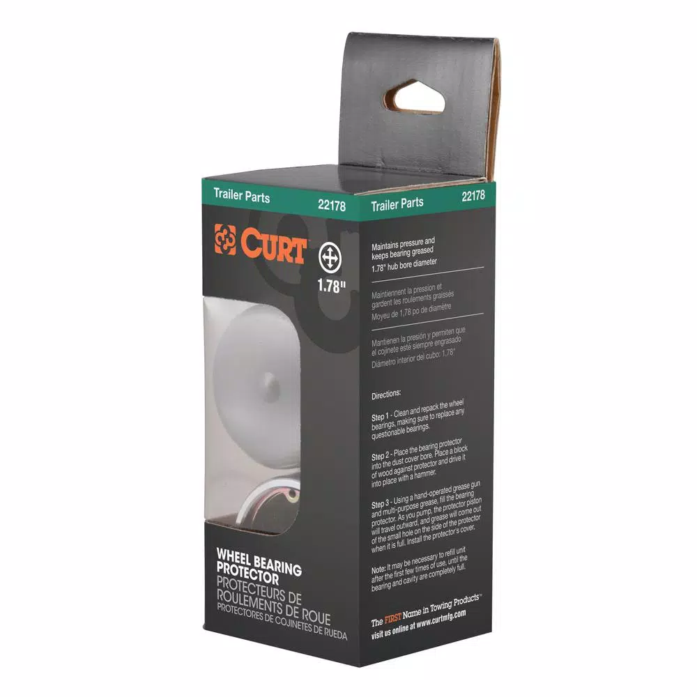 CURT 1.78" Bearing Protectors & Covers, 2-Pack