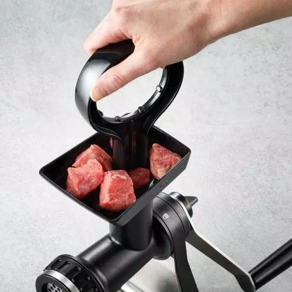 GEFU TRANSFORMA Manual Meat Mincer with Sausage Spout and Cookie Press Attachment